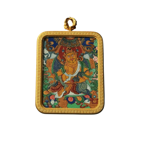 Yellow Avalokiteshvara Thangka Amulet
